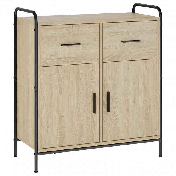 vidaXL Servírovací skříň Dub sonoma 97 x 33 x 81 cm Kompozitní dřevo