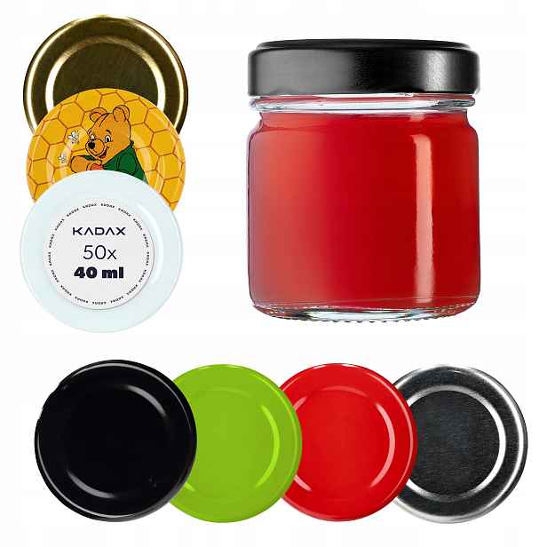 50x Zavařovací Sklenice 40 ml Šroubovací Víčko FI43 Na Koření Med