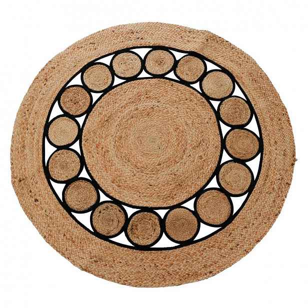 Koberec z Juty pletený Boho velký kulatý 120 cm