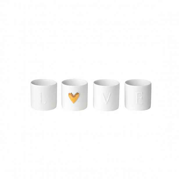 Räder Sada 4 porcelánových svícnů LOVE LIGHTS