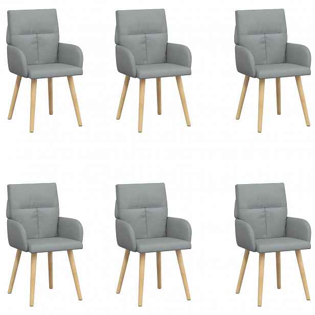 vidaXL Jídelní židle 6 ks Textil Světle šedá 60 x 56 x 93 cm