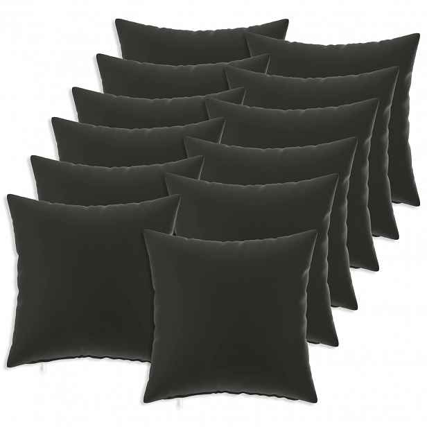 vidaXL Povlak na polštář 12 pcs HEERLEN Černá 40 x 40 cm Polyester