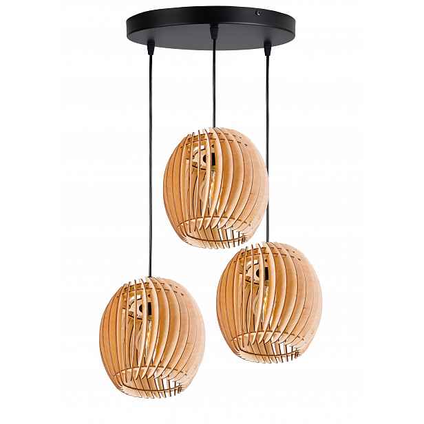 Závěsná Lampa stropní lustr Zwis stínidlo Beczułka dřevo na 3x E27