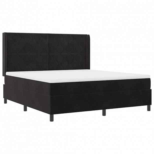 vidaXL Postel s boxspringem s LED pásky Černá 180 x 200 cm samet