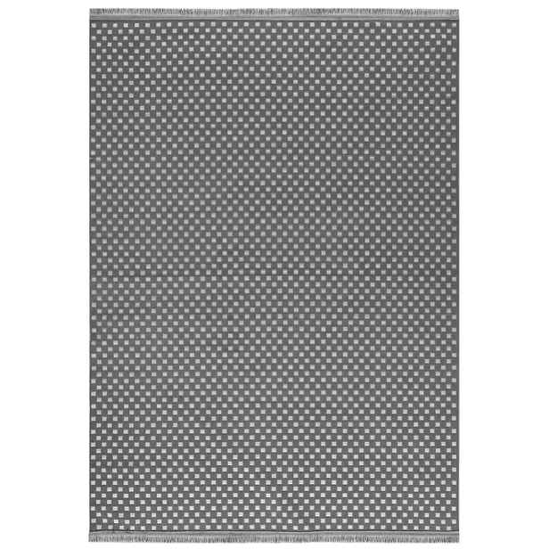 Koberec do obývacího pokoje grafitový 80x150 cm geometrický, moderní, krátký vlas