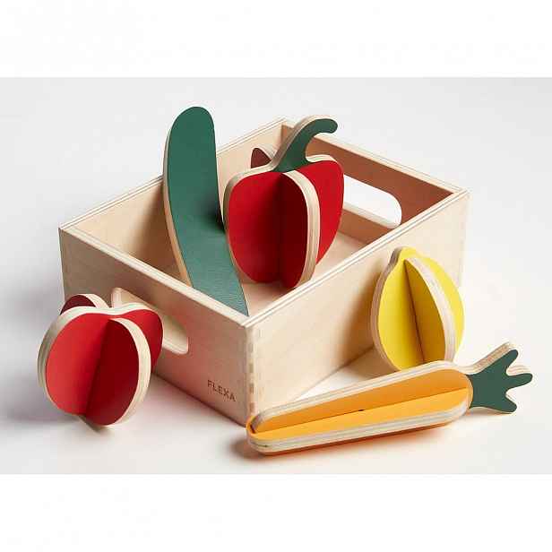 Dřevěný dětský hrací set Flexa Toys Shop Vegetables