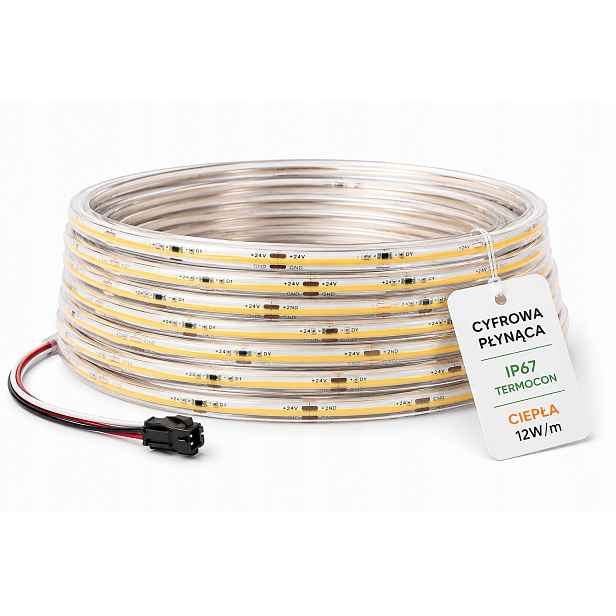 Led Cob termo páska IP67 24V 360d Magic Pixel Tekutá WS2811 digitální 10 m Ww