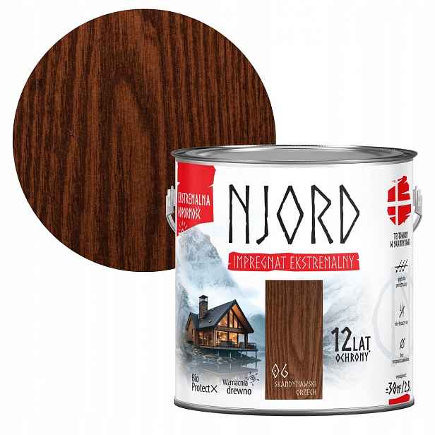 Njord Extrémní Impregnace Na Dřevo 2,5 L Skandinávský Ořech 06