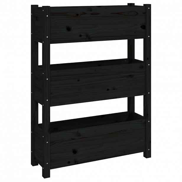 vidaXL Truhlík černý 77 x 25 x 104,5 cm masivní borové dřevo