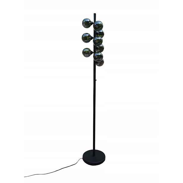 Stojací lampa černá 157 cm, 9 žárovek, stmívatelná