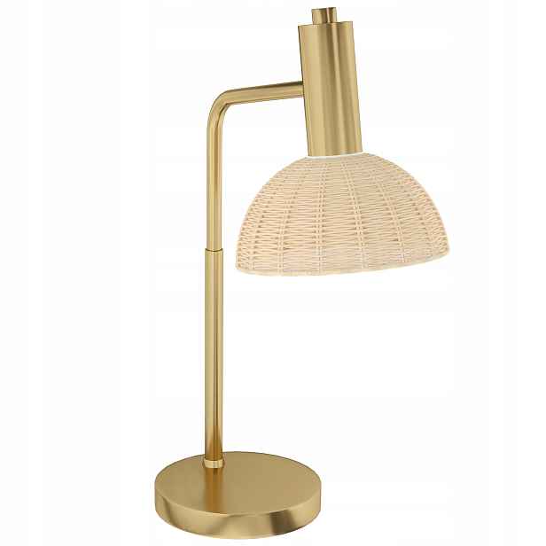 Stolní lampa s držákem E14 40W a Led žárovkou z ratanu