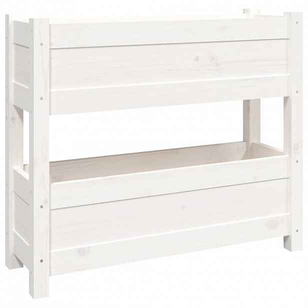 vidaXL Truhlík bílý 77 x 25 x 66 cm masivní borové dřevo