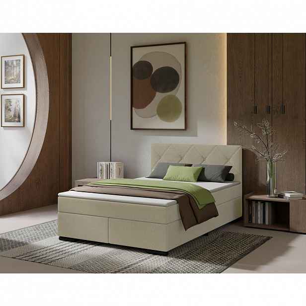 MID.YOU POSTEL BOXSPRING, 140/200 cm, béžová