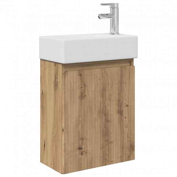 vidaXL Koupelnová skříňka s baterií Dub artisan 45,5 x 22,5 x 84 cm