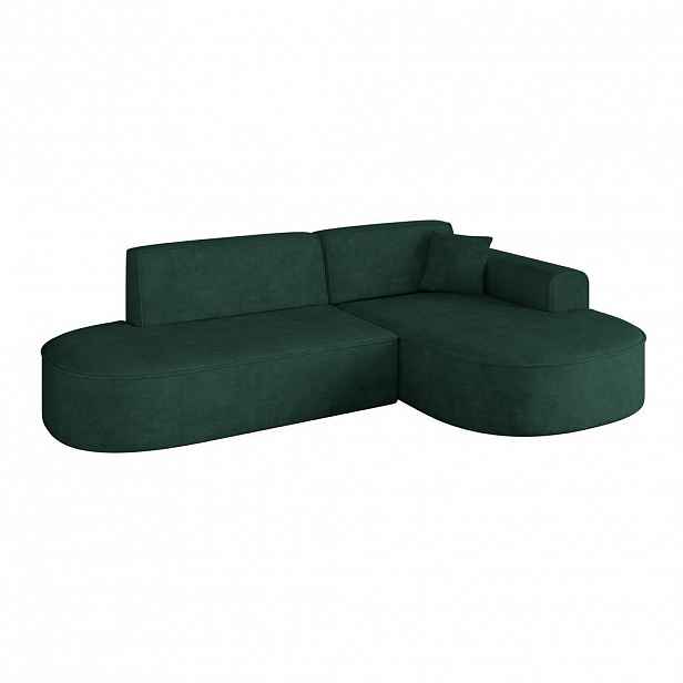 ALTDECOR ROHOVÁ SEDACÍ SOUPRAVA s otomanem vpravo MARI-L1 – 243 × 171 × 79 cm, zelená, velur