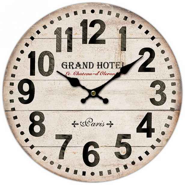 Dřevěné nástěnné hodiny Grand hotel Paris, pr. 34 cm