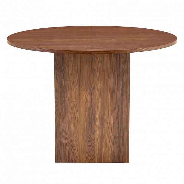 OKWISH JÍDELNÍ stůl 100/100/76 cm ořechový z MDF s otevřenými úložnými přihrádkami
