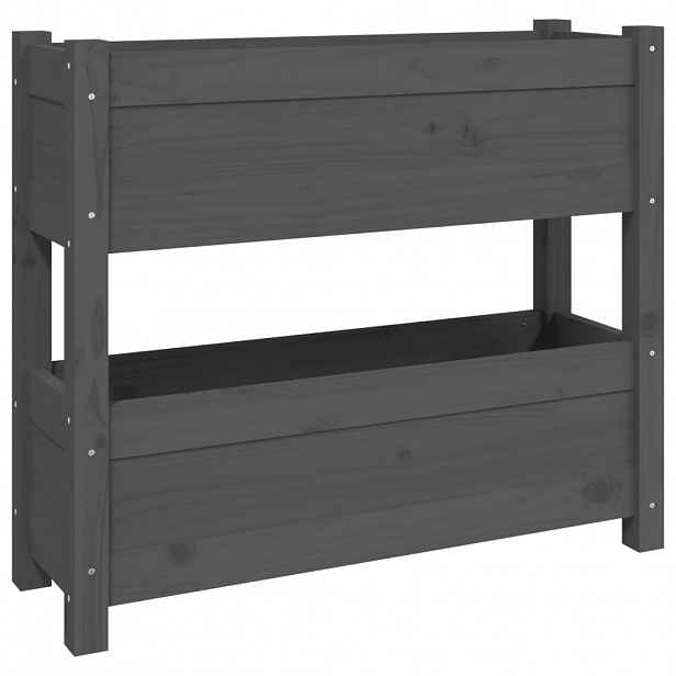 vidaXL Truhlík šedý 77 x 25 x 66 cm masivní borové dřevo