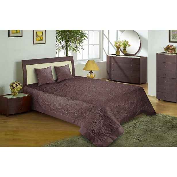 Přehoz na postel 170x210 Oriental hnědý prošívaný orientální vzor