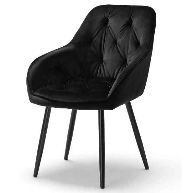 Jídelní židle BUTTON LOUNGE černá, 2 ks