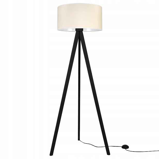 Stojací Lampa Trojnožková Černá S Stínítkem Do Ložnice Obývacího Pokoje Kanceláře