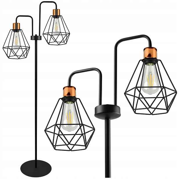 Stojací podlahová lampa Dekorativní diamantová měď