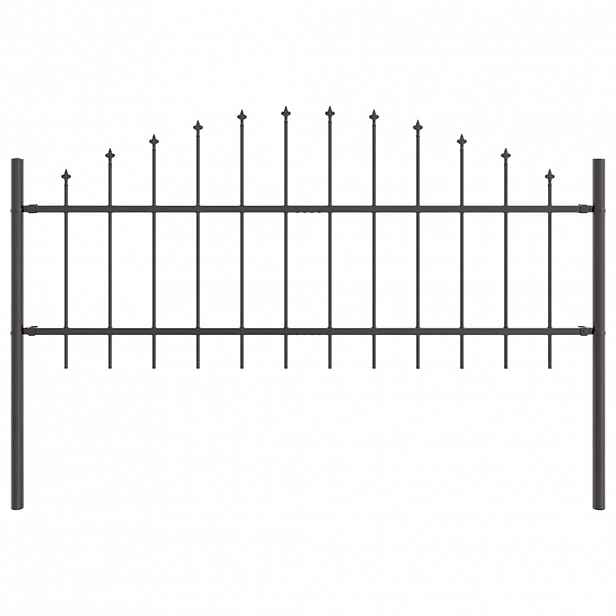 vidaXL Zahradní plot WOERDEN 170 x 115 cm Práškově lakovaná ocel Šedá