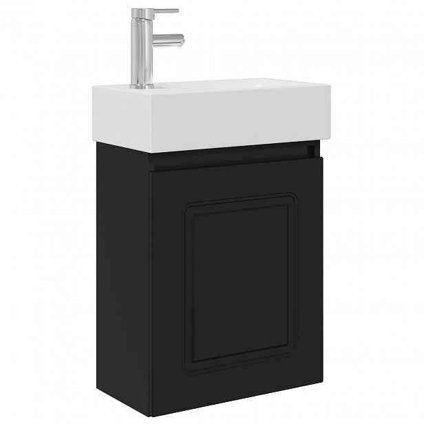 vidaXL Koupelnová skříňka s baterií Černá 45,5 x 22,5 x 84 cm