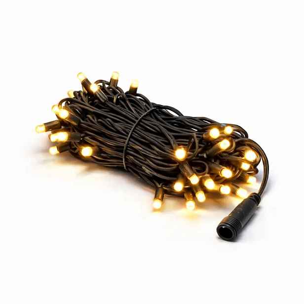 Easy Fix LED světelný řetěz, 10 m, venkovní, teple bílá s FLASH, 100 LED, černý kabel, IP67, vč. zdroje