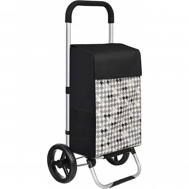 Nákupní vozík 40L Skládací Tichá kola Kapsy Puntíky Stabilní 47x33x97