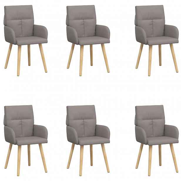 vidaXL Jídelní židle 6 ks Textil Taupe 60 x 56 x 93 cm