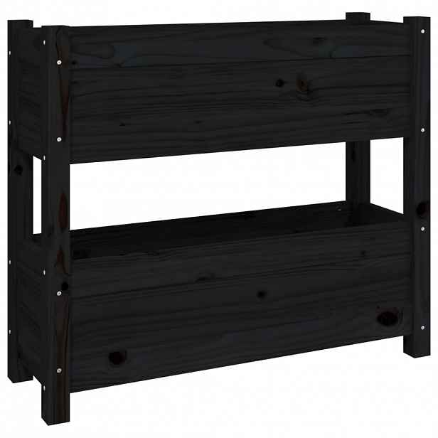 vidaXL Truhlík černý 77 x 25 x 66 cm masivní borové dřevo