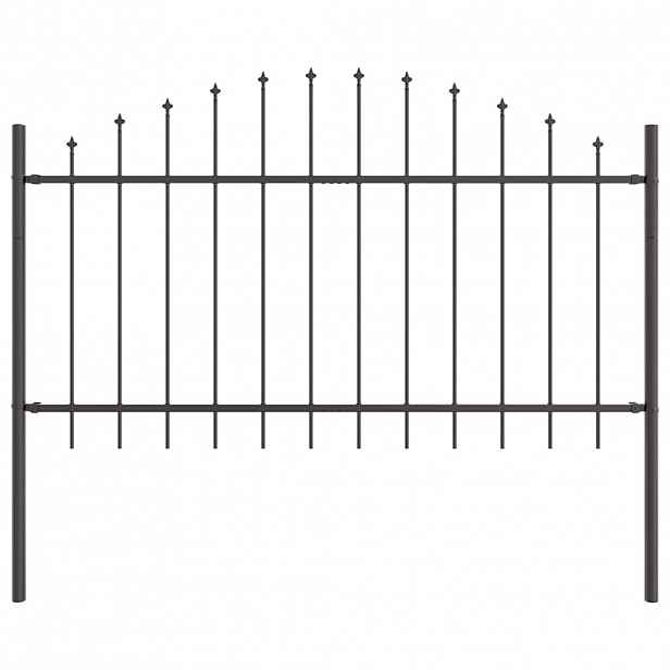 vidaXL Zahradní plot WOERDEN 170 x 140 cm Práškově lakovaná ocel Šedá