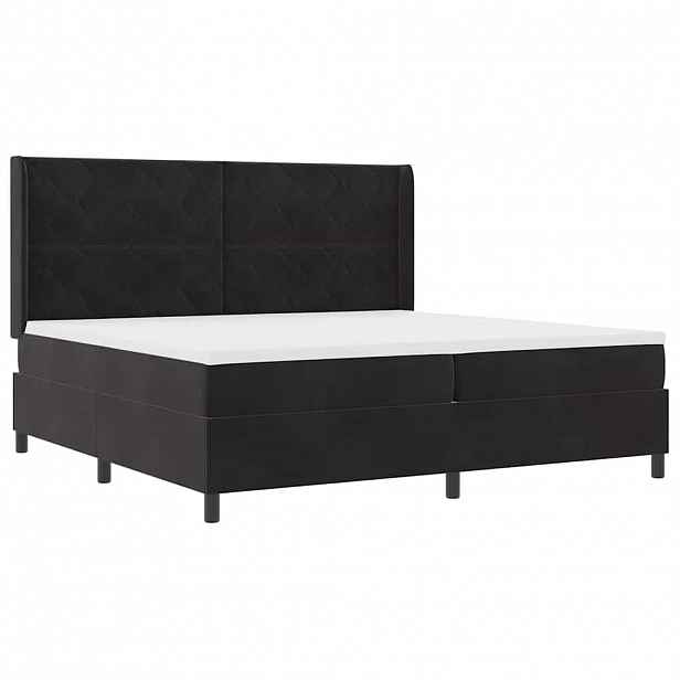 vidaXL Postel s boxspringem s LED pásky Černá 200 x 200 cm samet