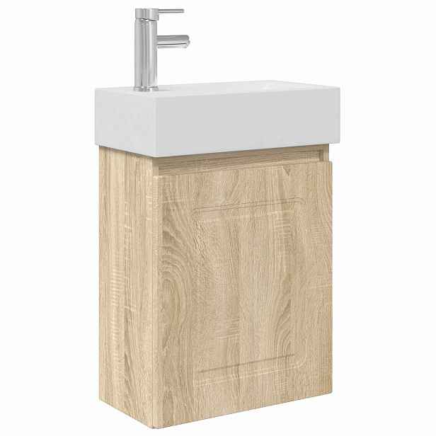 vidaXL Koupelnová skříňka s baterií Dub sonoma 45,5 x 22,5 x 84 cm