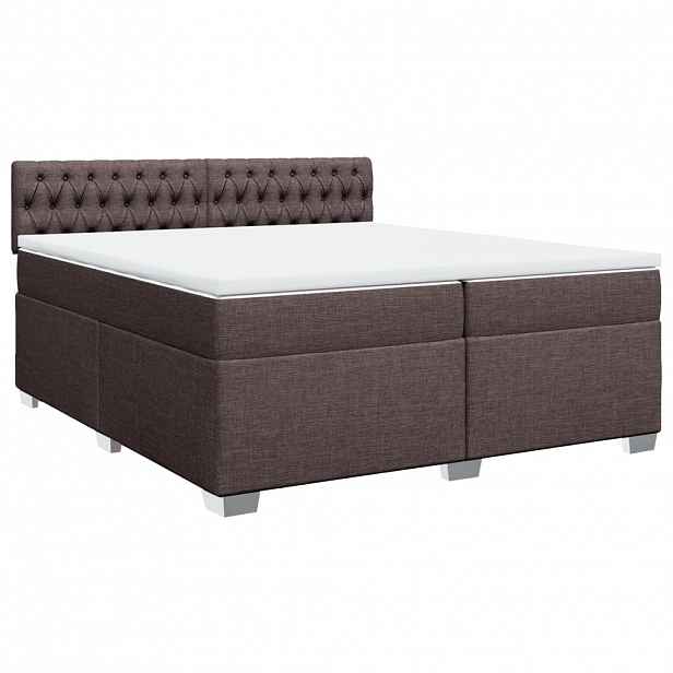 vidaXL Box spring postel s matrací tmavě hnědá 200x200 cm textil