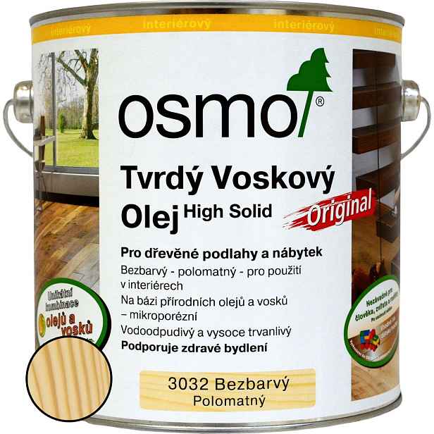 Olej tvrdý voskový Osmo Original 3032 bezbarvý 0,75 l
