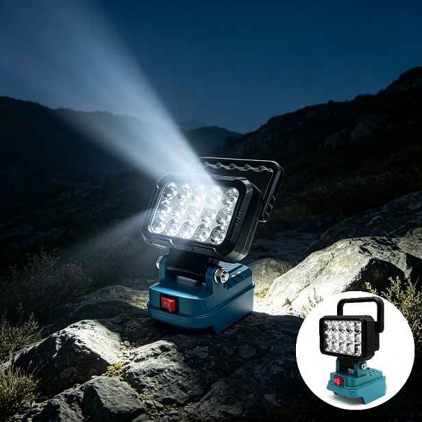 TEMU LED pracovní světlo, kompatibilní s lithiovou baterií Makita 18V (baterie není součástí balení), LED reflektor - 15 ks LED ručního pracovního