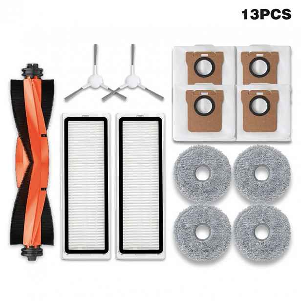 TEMU Náhradní díly pro robotický vysavač Xiaomi Robot Vacuum X20+ / X20 Plus, včetně hlavní kartáče, bočního kartáče, HEPA , mopovacího hadříku a