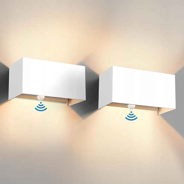 Vatato 24W Led venkovní lampa s pohybovým senzorem IP65 3000K Bílá 2 kusy
