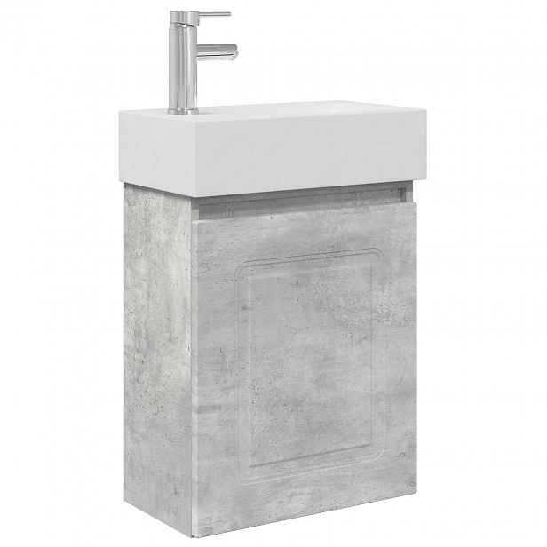 vidaXL Koupelnová skříňka s baterií Betonově šedá 45,5 x 22,5 x 84 cm