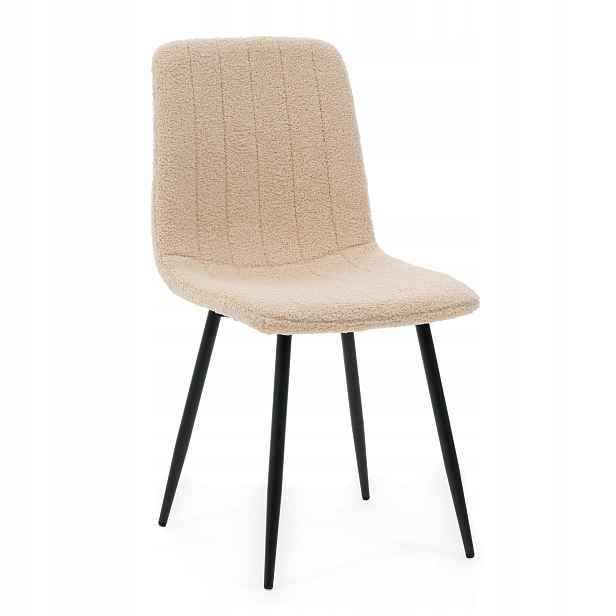 Čalouněná Židle Do Obývacího Pokoje Boucle Teddy Gela Tmavě Béžová