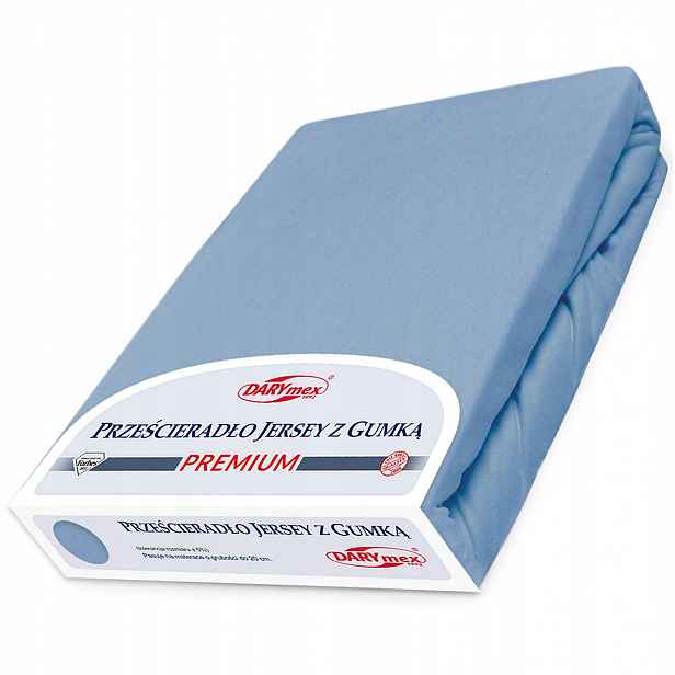Prostěradlo jersey s gumičkou 200x220 modré Premium