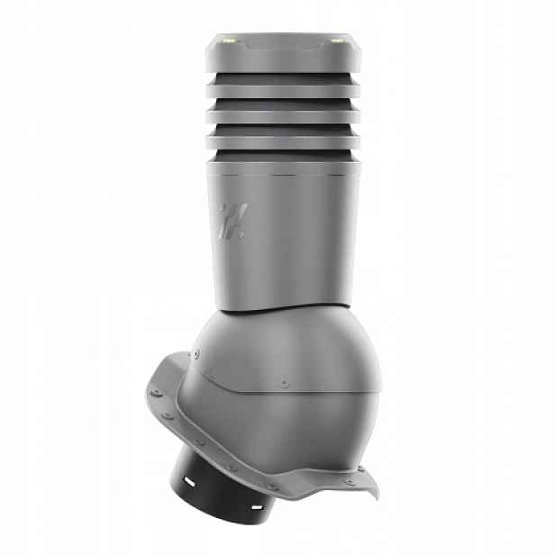 Větrací komín Ecoline pro plechovou střešní krytinu, profil R, průměr 125 mm, grafit