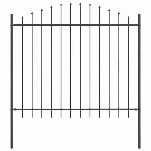vidaXL Zahradní plot WOERDEN 170 x 190 cm Práškově lakovaná ocel Šedá