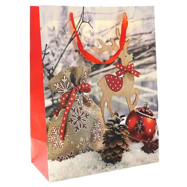 PROHOME - Dárková taška vánoční 38x50x18cm