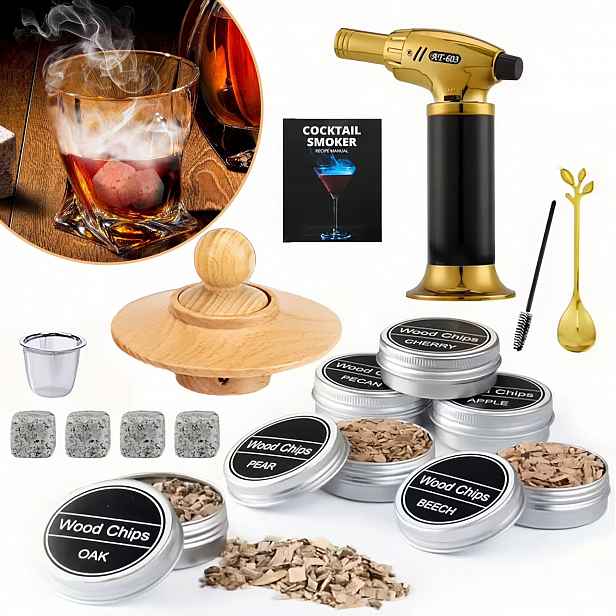 Sada na uzení Whisky Smoker Gadget Dárek pro muže na Valentýna