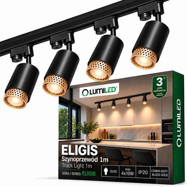 Lištová lišta 1 m 4x reflektorová lampa GU10 kolejnicové osvětlení
