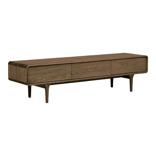 Tmavě hnědý TV stolek v dekoru dubu 180x45x45 cm Darwin – House Nordic