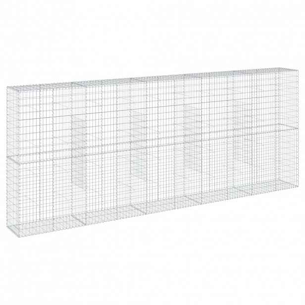 vidaXL Gabionový koš s víkem 500 x 50 x 200 cm pozinkované železo